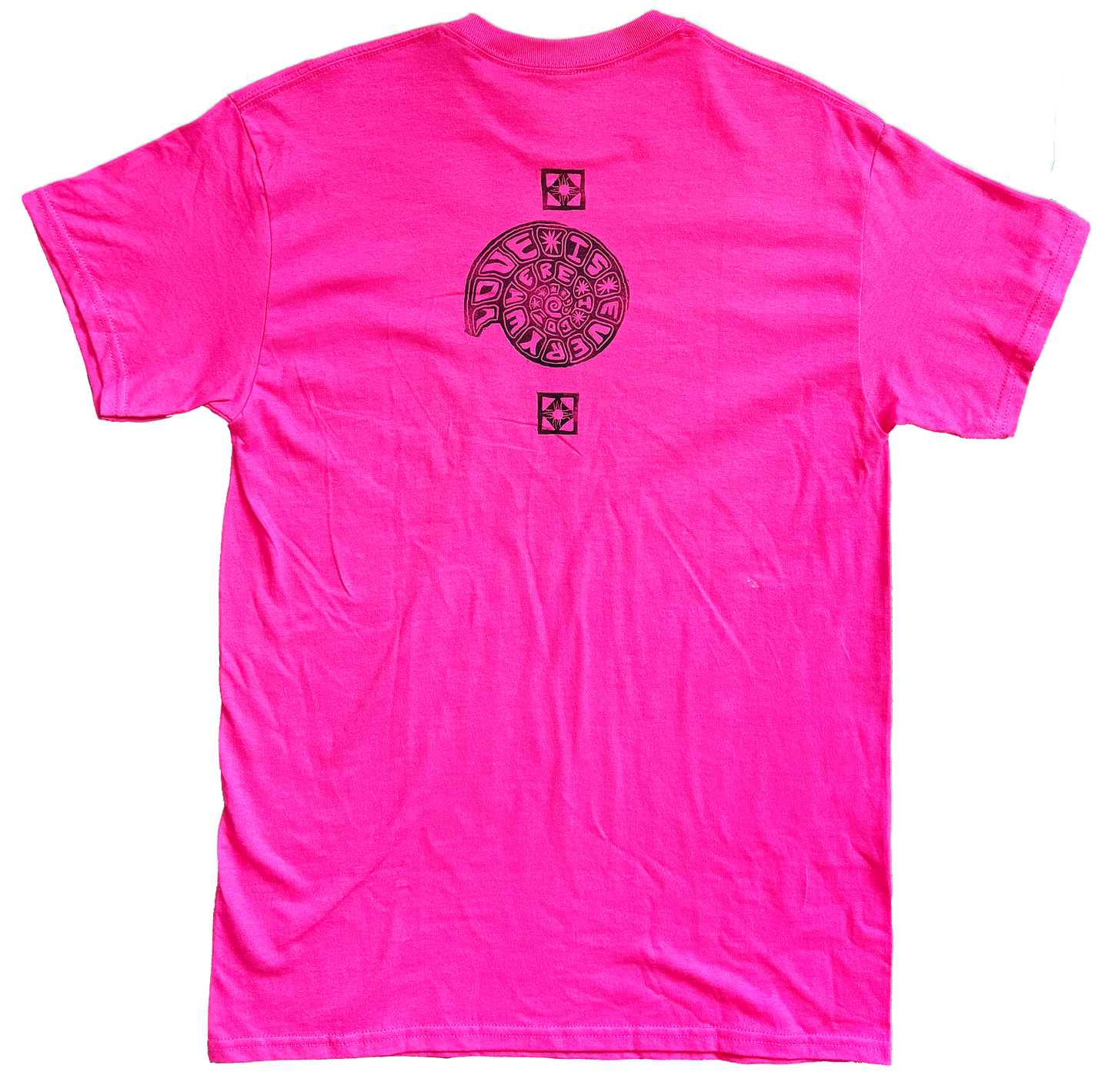 Medium - One of a Kind Short Sleeve Linoleum Printed T Shirt