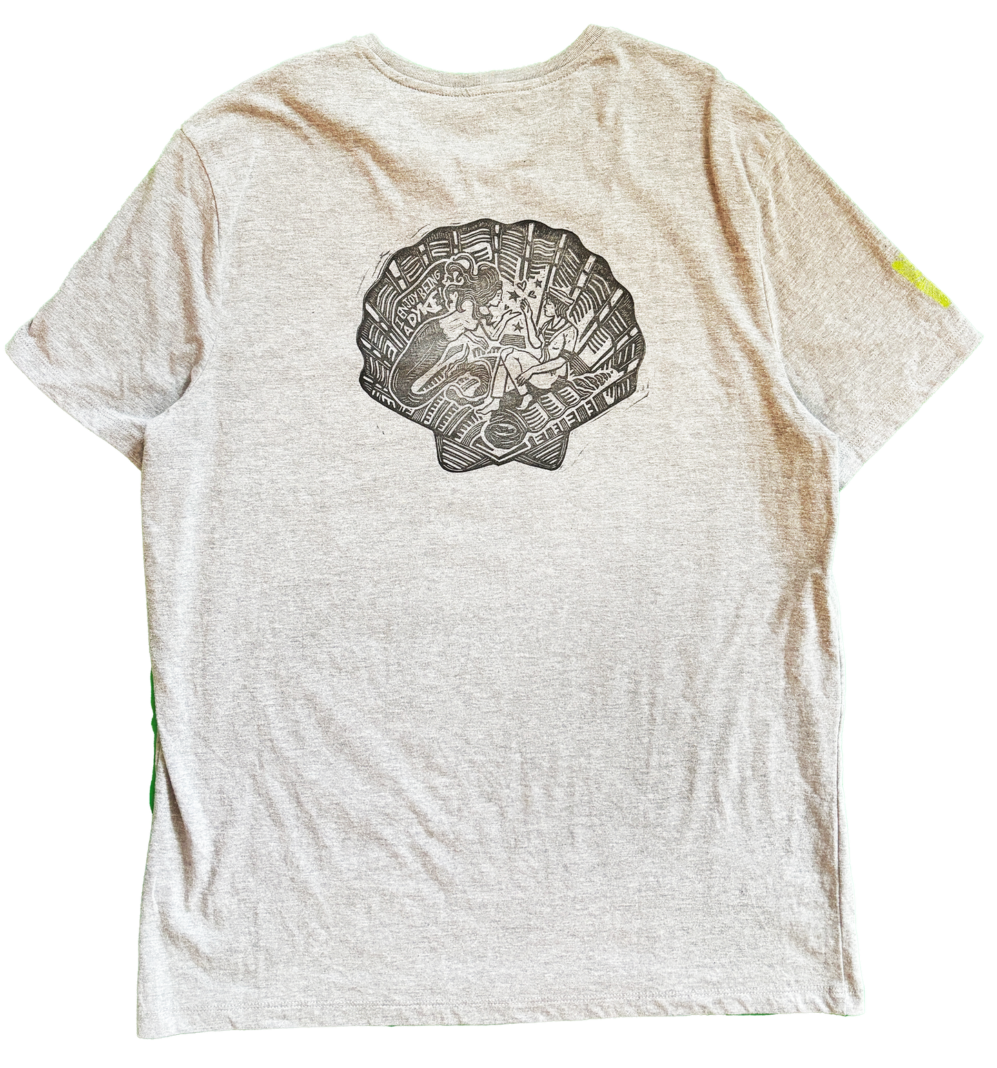 Large - One of a Kind Short Sleeve Linoleum Printed T Shirt