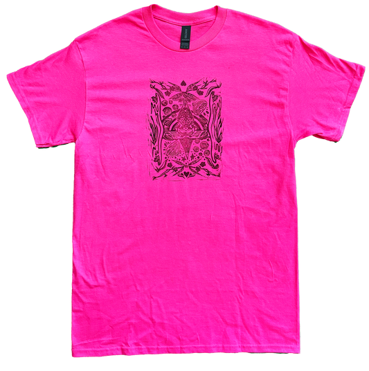 Medium - One of a Kind Short Sleeve Linoleum Printed T Shirt