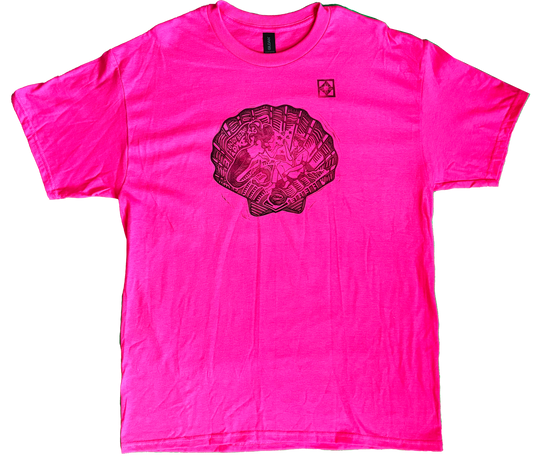 Large - One of a Kind Short Sleeve Linoleum Printed T Shirt